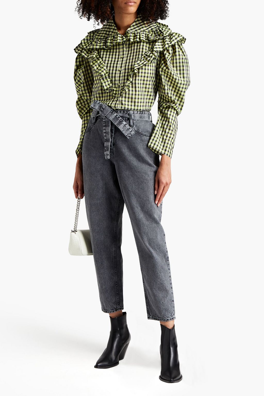 PHILOSOPHY DI LORENZO SERAFINI Ruffled gingham faille shirt
