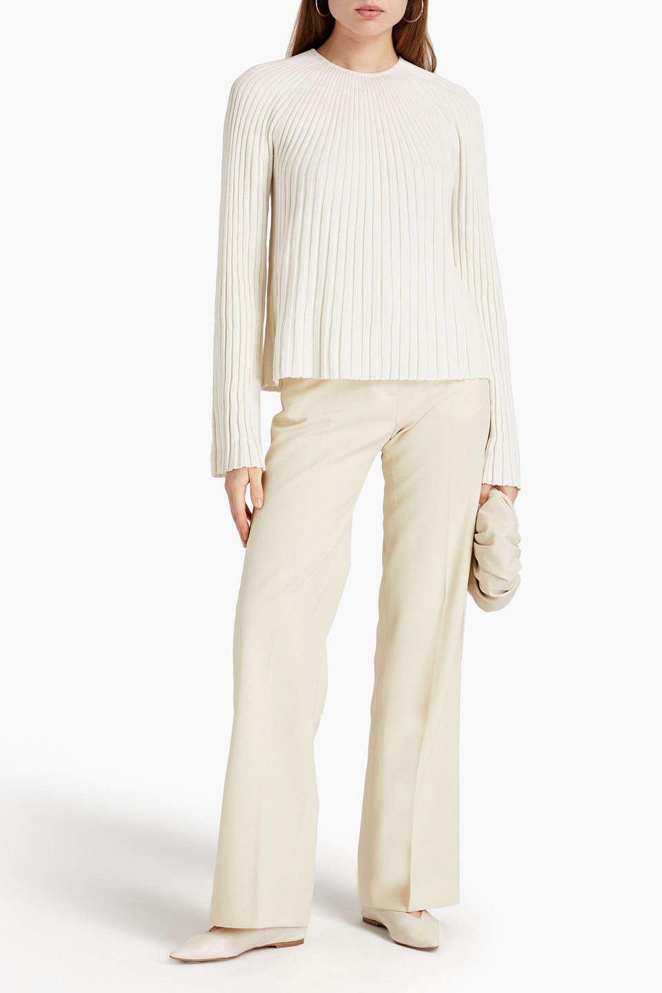 Loulou Studio Pemba Cashmere Knit Sweater In Ivory
