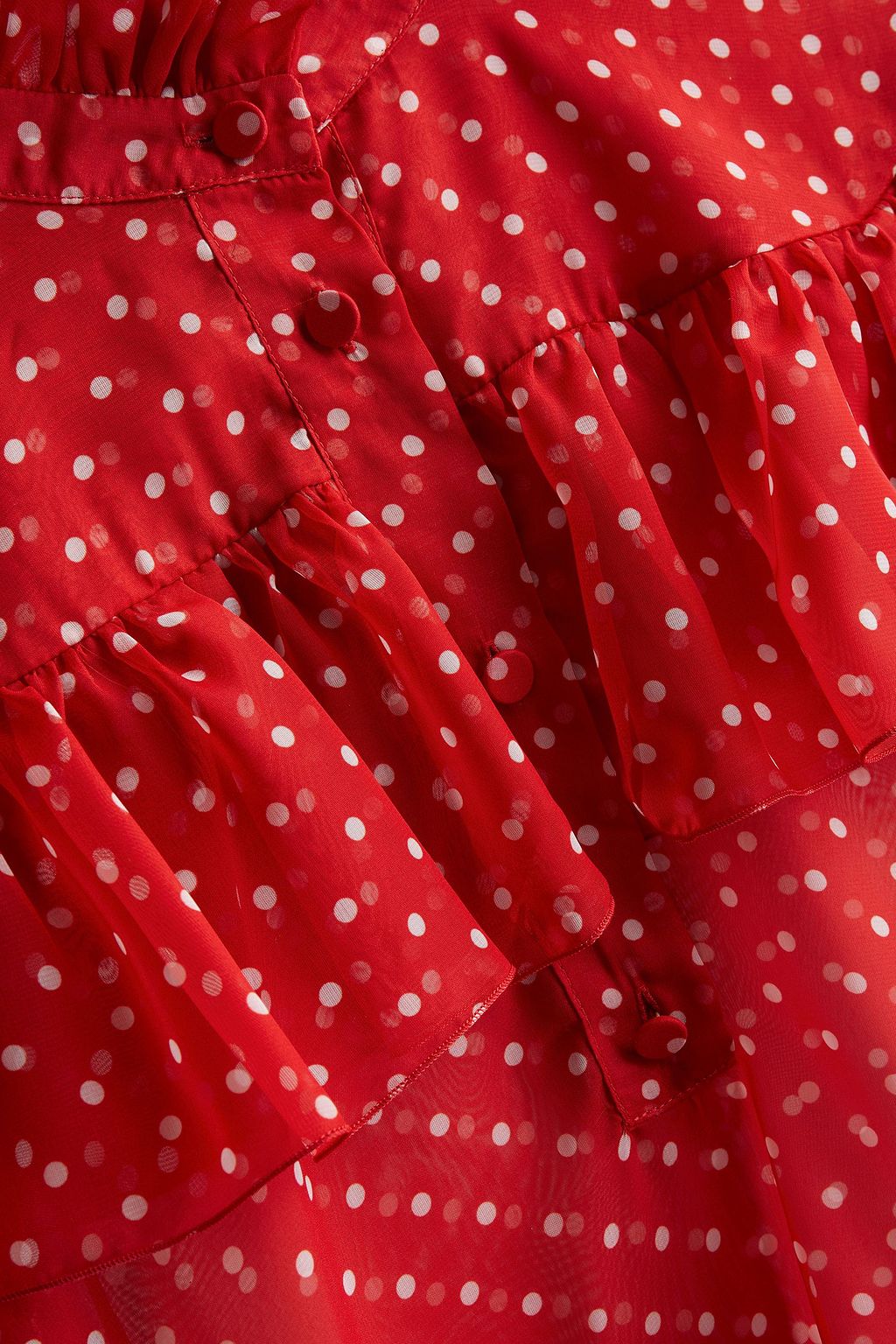 PHILOSOPHY DI LORENZO SERAFINI Margo ruffled polka-dot chiffon blouse