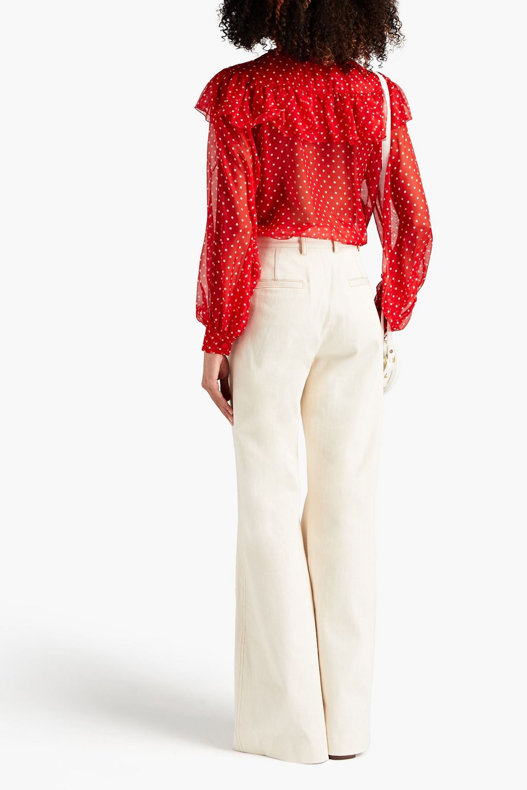 PHILOSOPHY DI LORENZO SERAFINI Margo ruffled polka-dot chiffon blouse