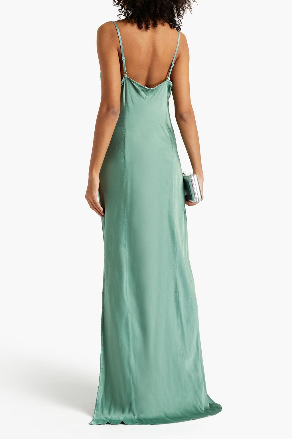 GHOST LONDON Stella draped satin-crepe maxi slip dress