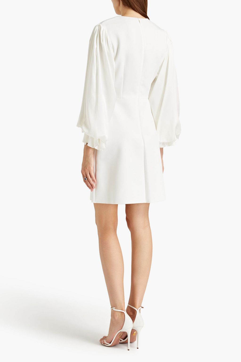 ROKSANDA Satin-paneled crepe mini dress