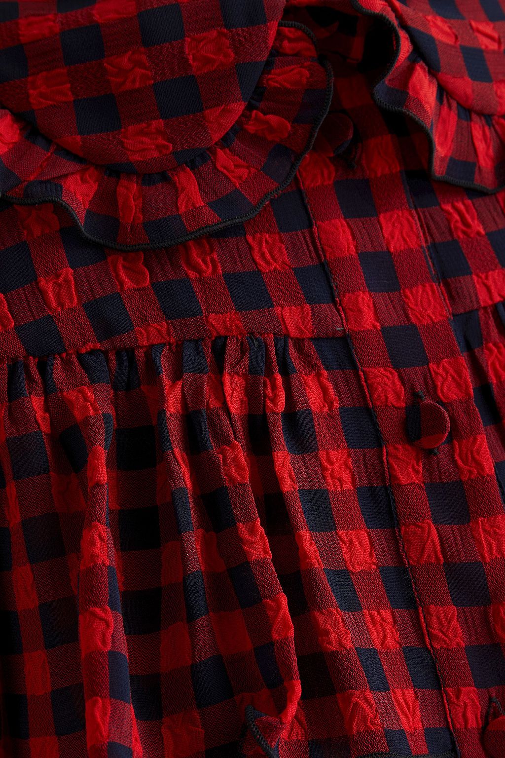 PHILOSOPHY DI LORENZO SERAFINI Ruffled gingham jacquard blouse