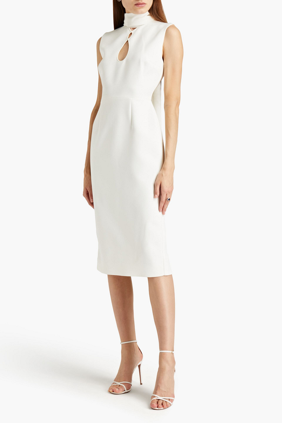 Roksanda Cutout Stretch-cady Midi Dress In Ivory