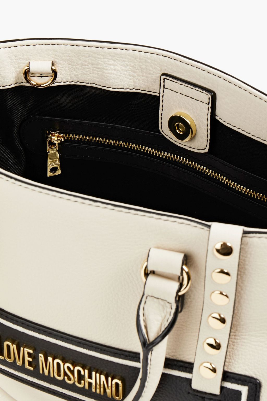 LOVE MOSCHINO Embellished pebbled-leather tote