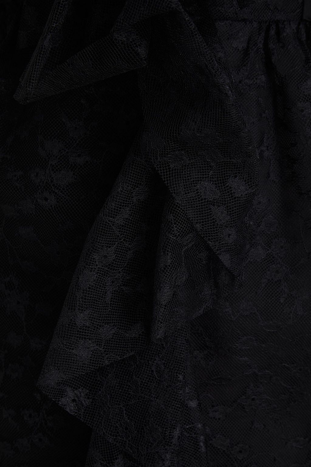 PHILOSOPHY DI LORENZO SERAFINI Belted ruffled leavers lace dress