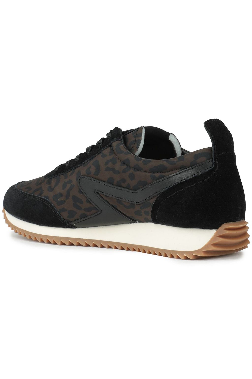 RAG & BONE Leather-trimmed suede and shell sneakers