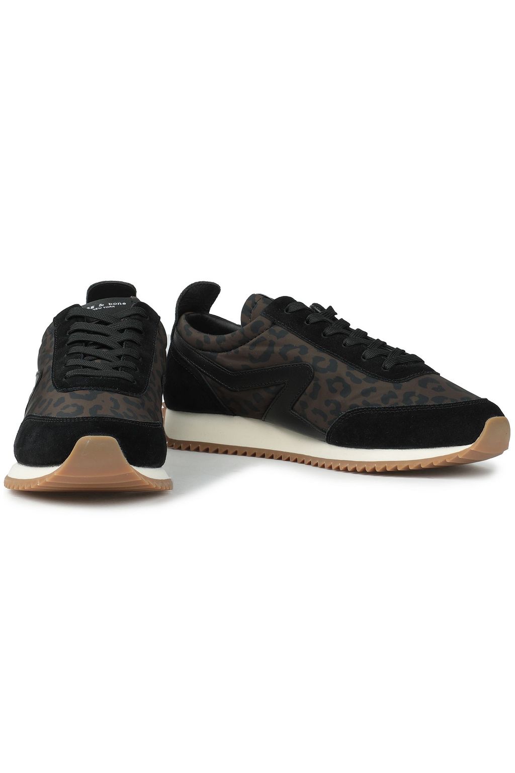 RAG & BONE Leather-trimmed suede and shell sneakers