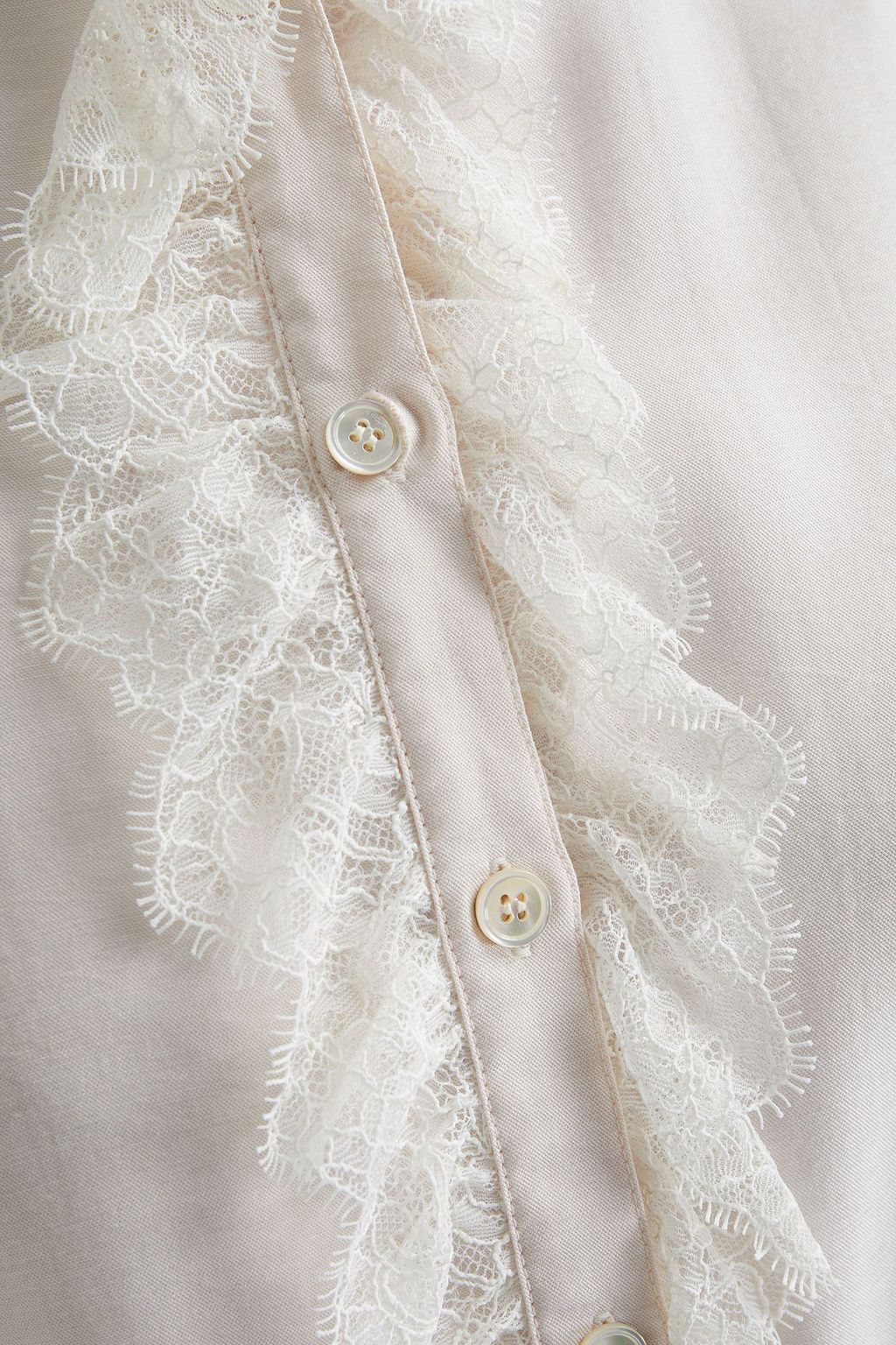 PHILOSOPHY DI LORENZO SERAFINI Ruffled lace-trimmed crepe shirt