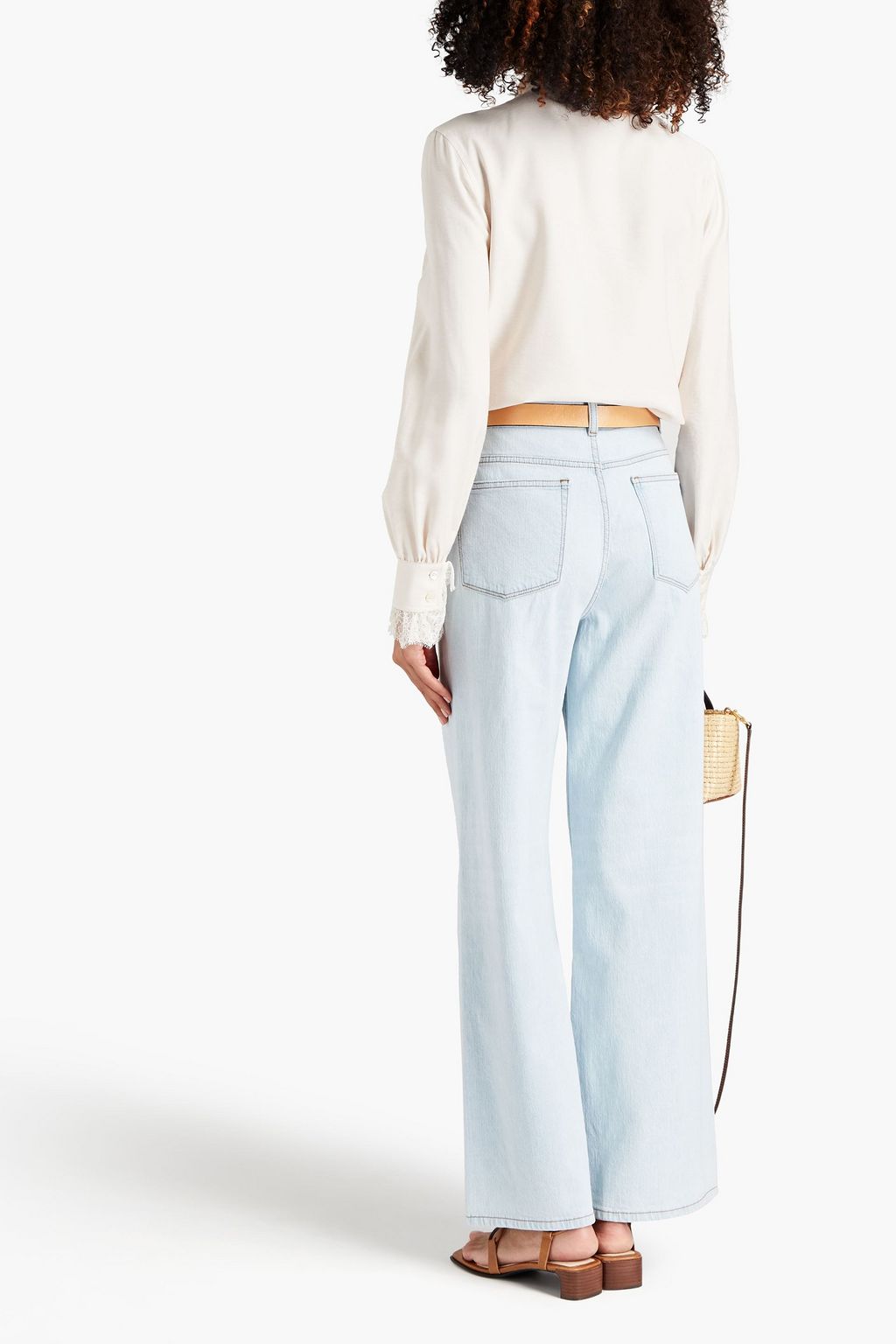 PHILOSOPHY DI LORENZO SERAFINI Ruffled lace-trimmed crepe shirt
