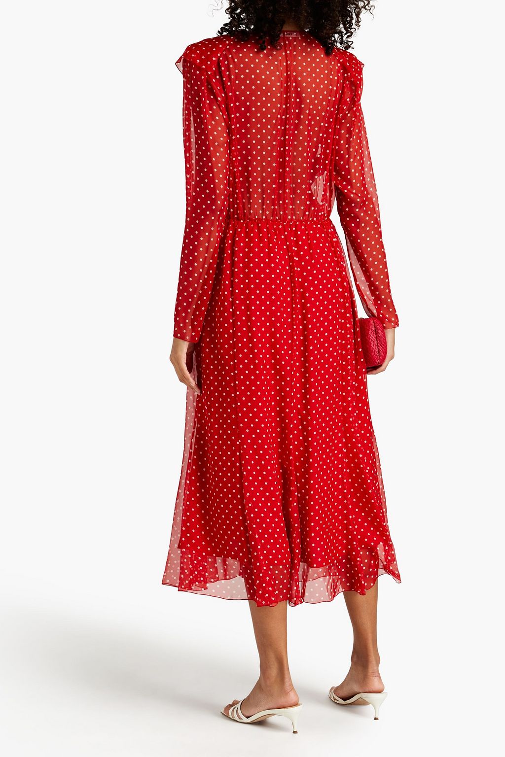 PHILOSOPHY DI LORENZO SERAFINI Ruffled polka-dot chiffon midi dress
