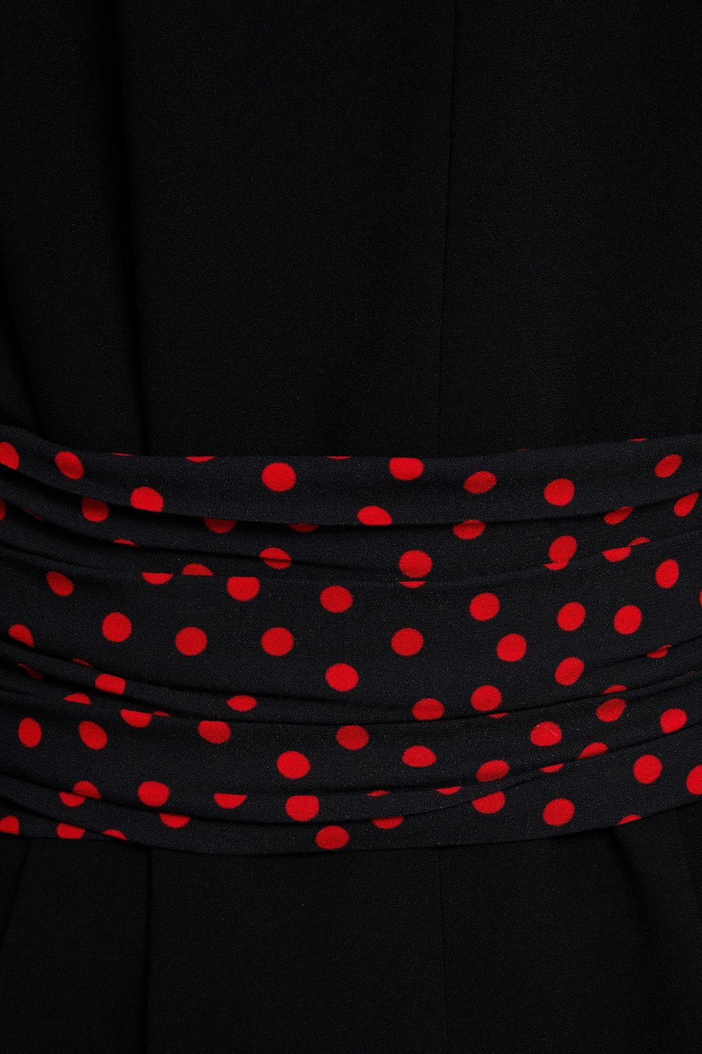 PHILOSOPHY DI LORENZO SERAFINI Bow-embellished ruched polka-dot crepe mini dress