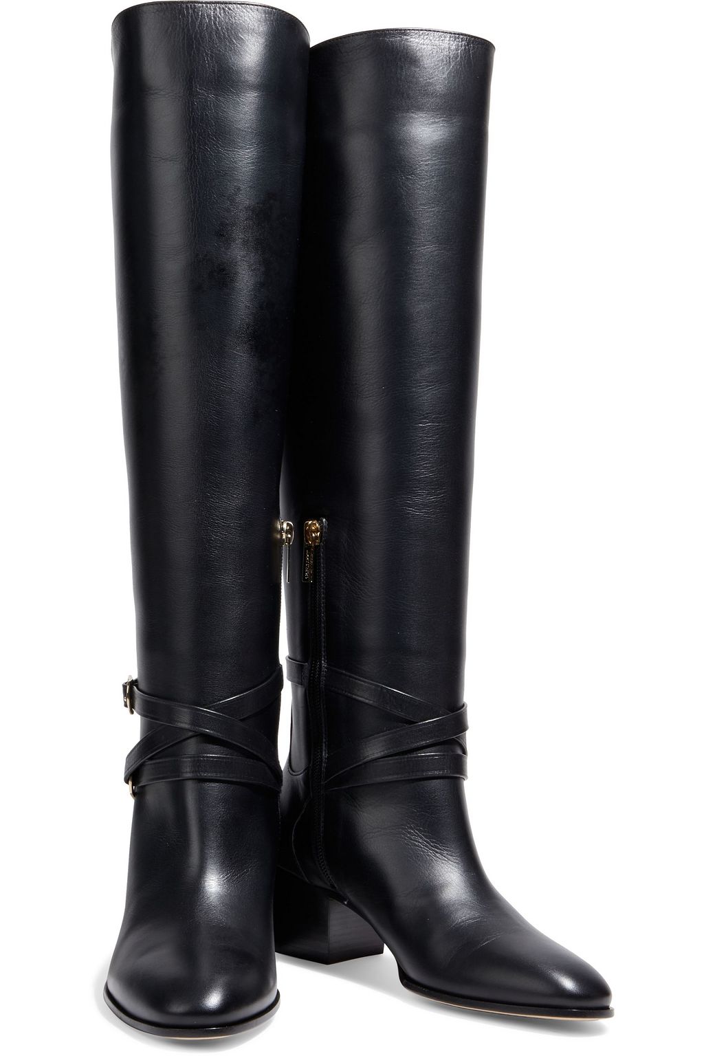 JIMMY CHOO Huxlie 45 buckled leather knee boots