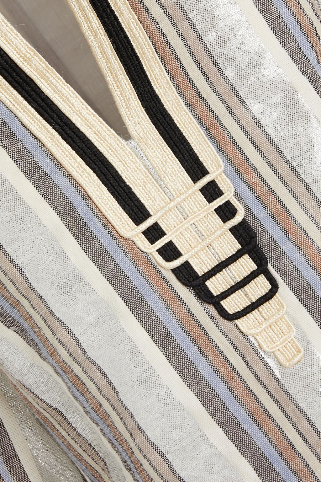TORY BURCH Metallic striped cotton-blend blouse