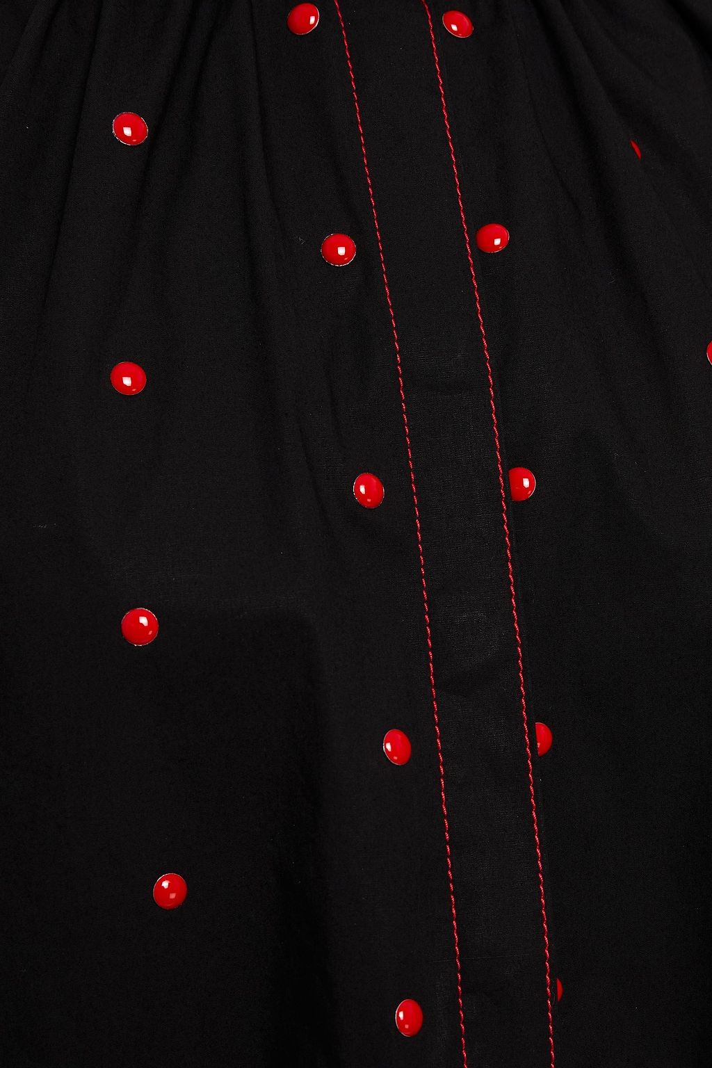 PHILOSOPHY DI LORENZO SERAFINI Ruffled studded stretch-cotton poplin dress