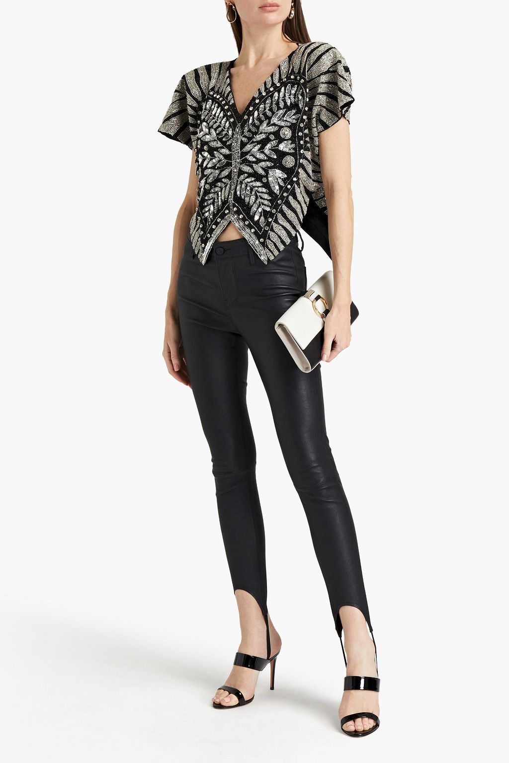 RETROFÊTE Camila embellished crepe top