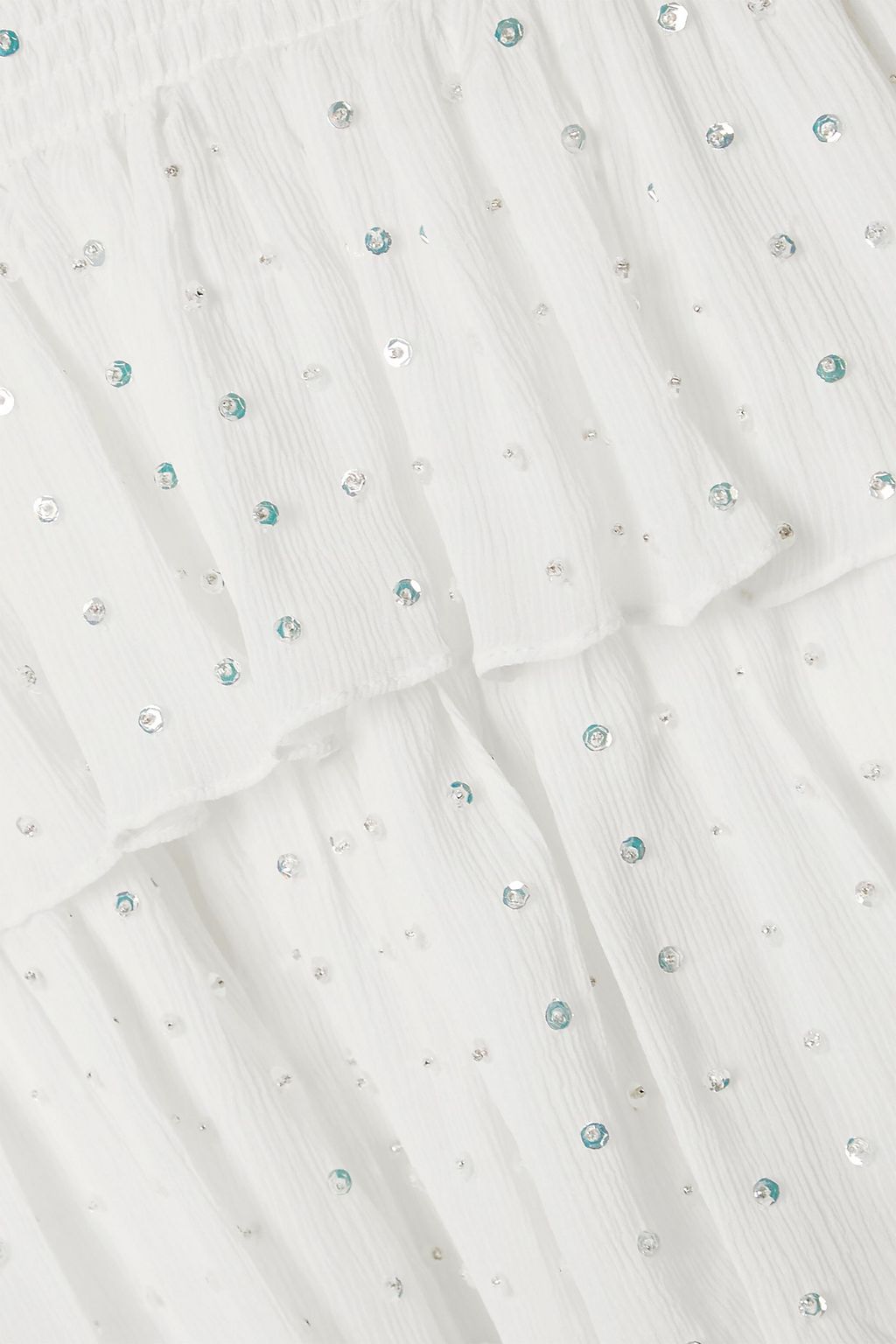 RETROFÊTE Lindsey tiered embellished silk-crepon maxi skirt