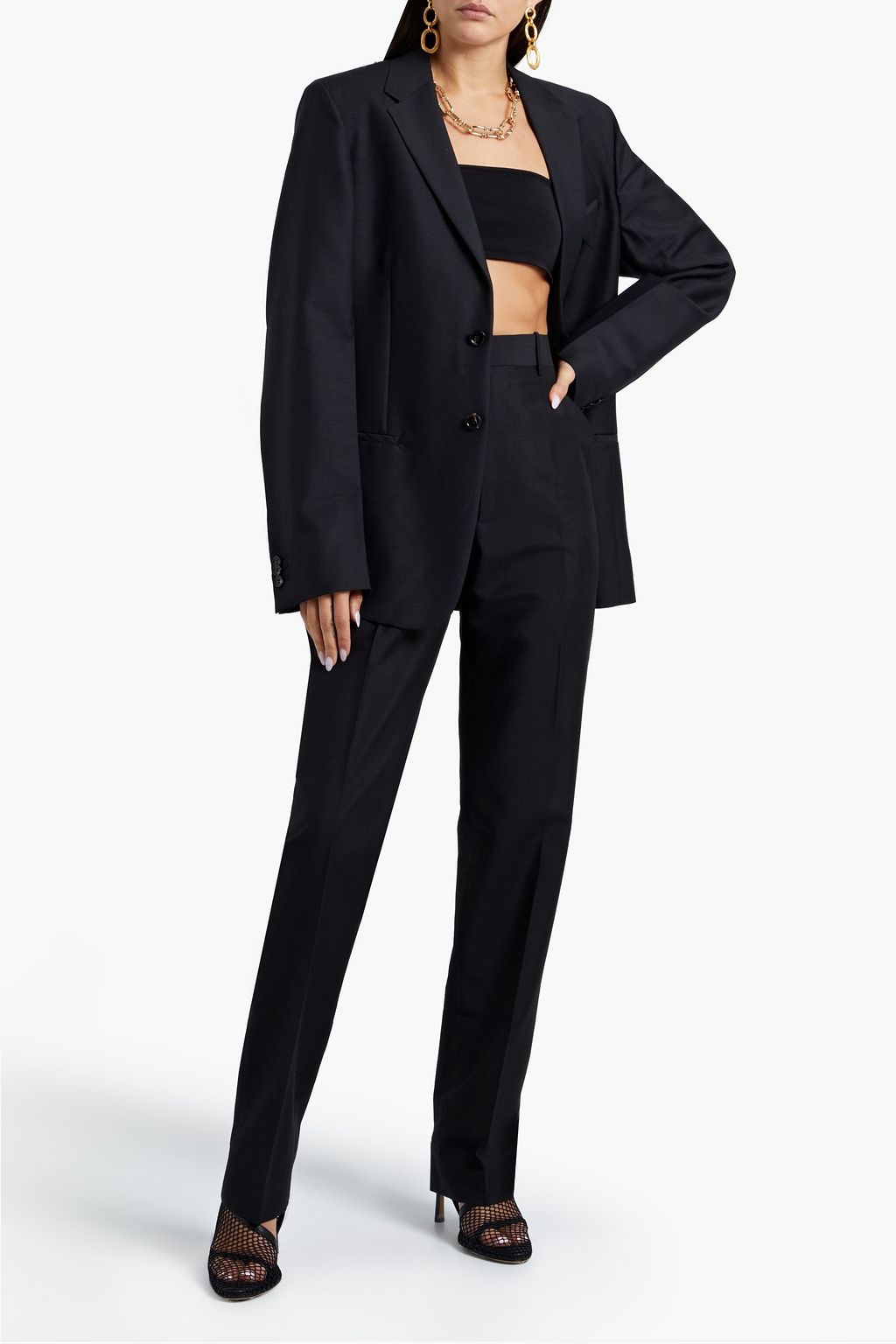 BOTTEGA VENETA Mohair and wool-blend tapered pants