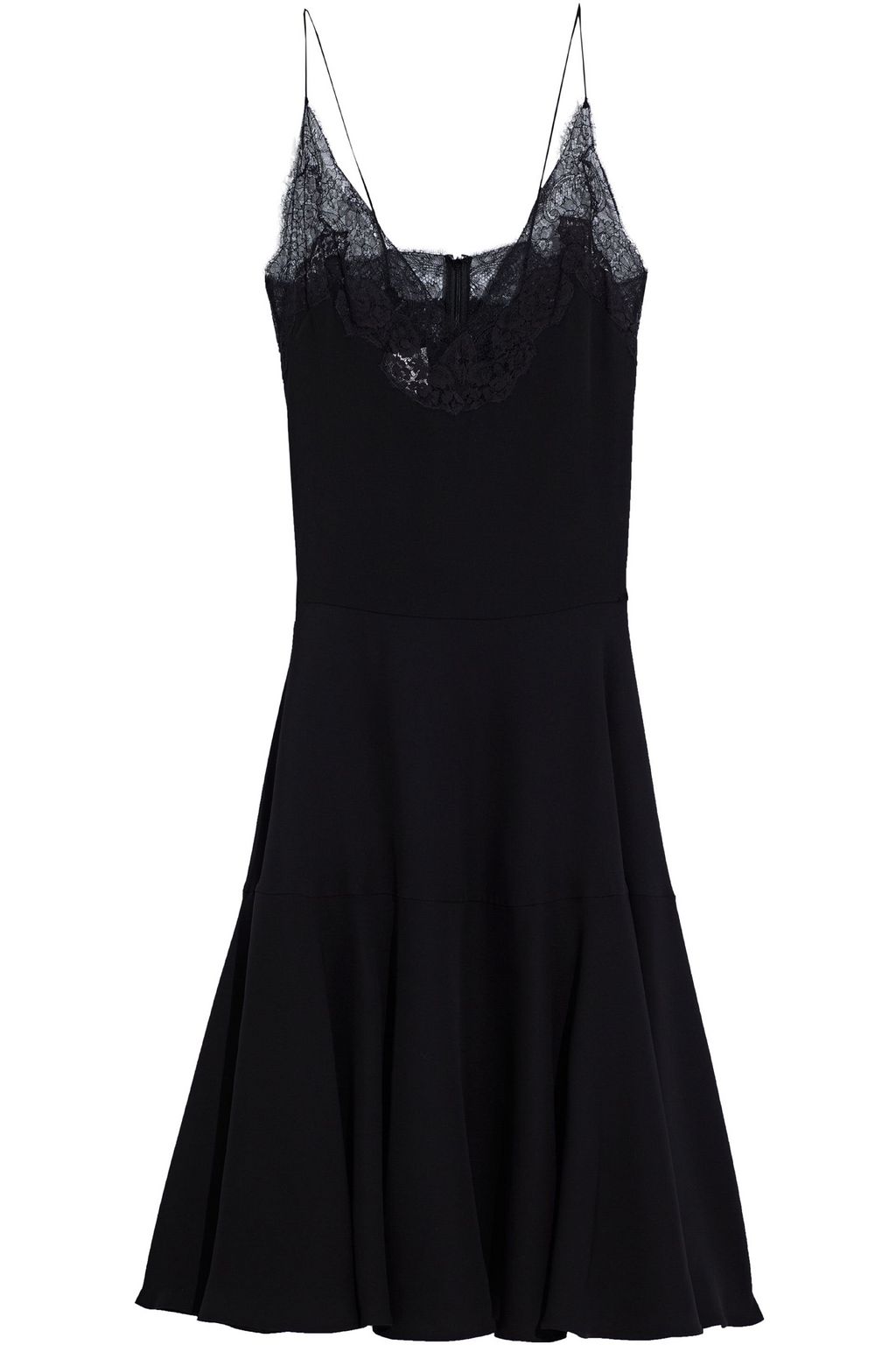 VALENTINO GARAVANI Lace-trimmed silk-crepe midi slip dress | THE OUTNET