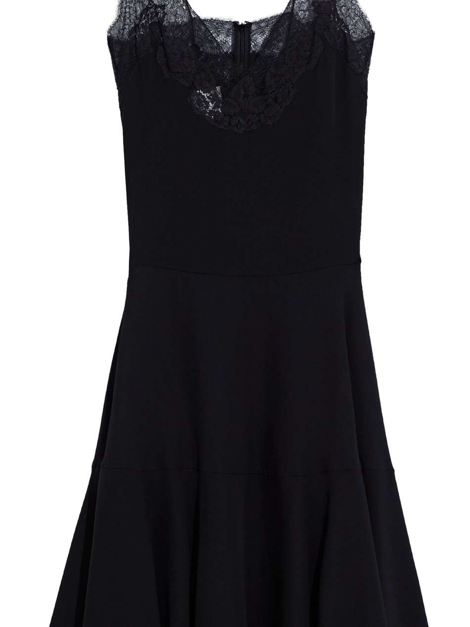 lace-trimmed silk-crepe midi slip dress