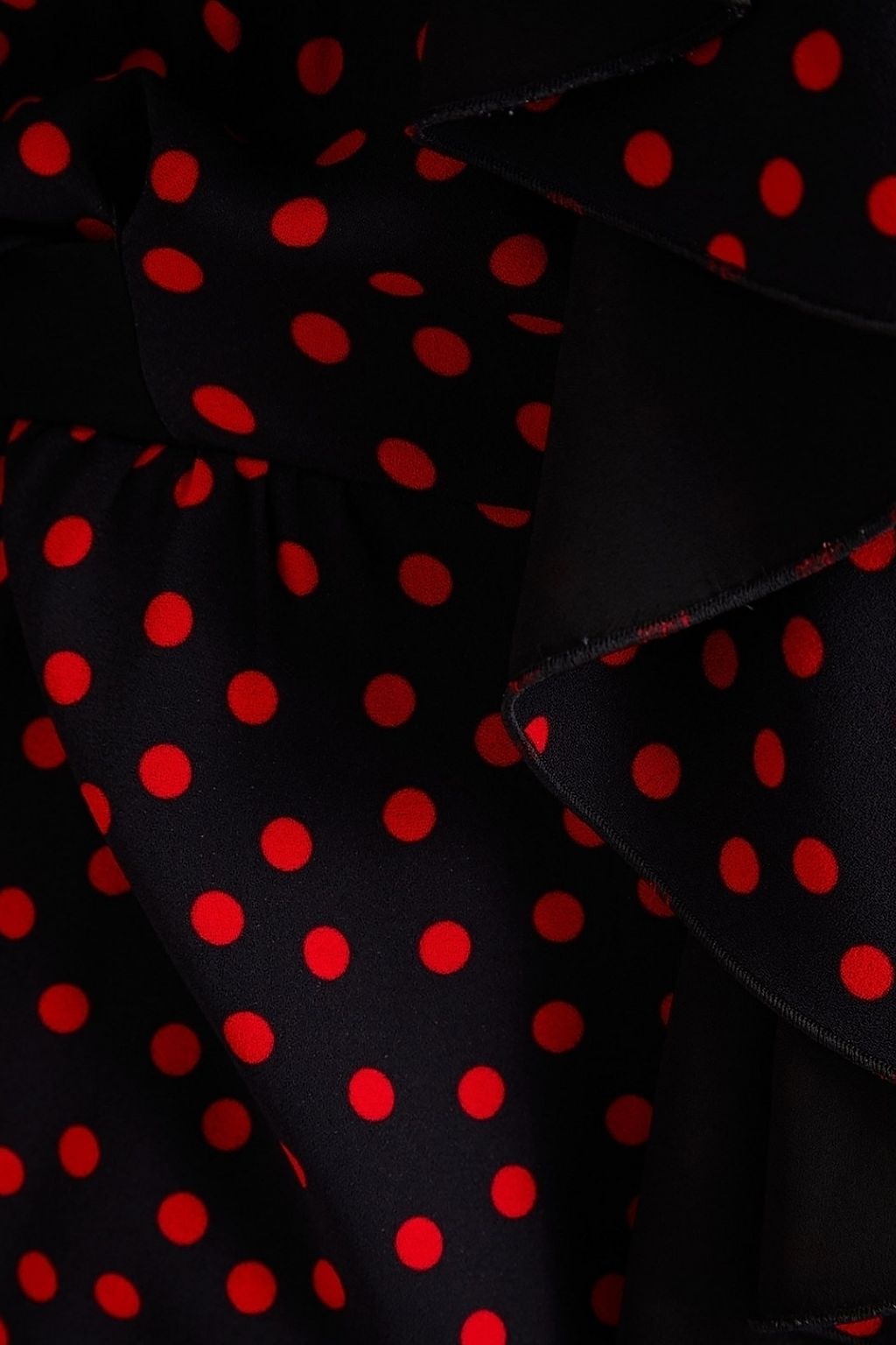 PHILOSOPHY DI LORENZO SERAFINI Wrap-effect ruffled polka-dot crepe mini dress