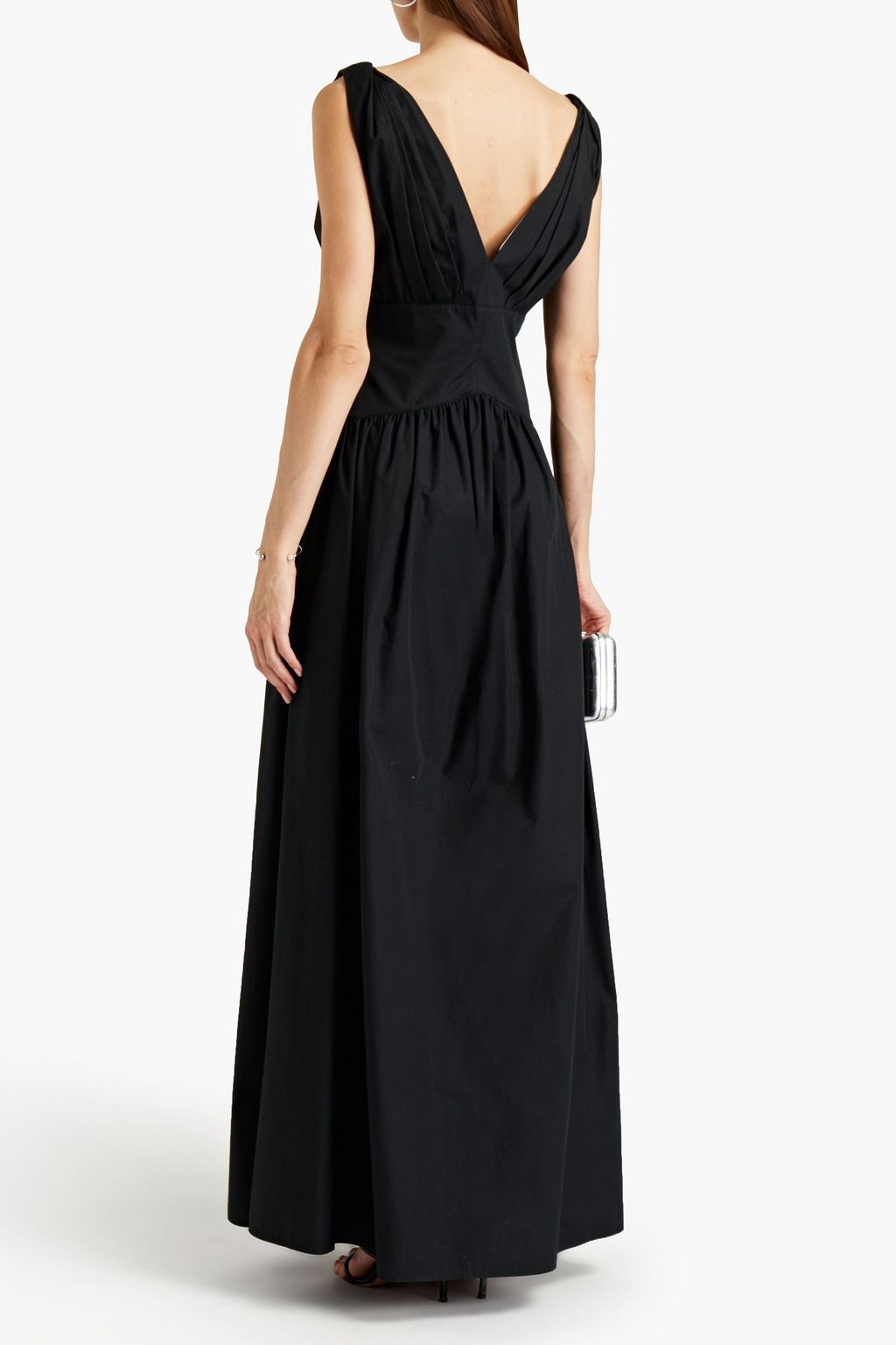 PHILOSOPHY DI LORENZO SERAFINI Gathered cotton-poplin maxi dress