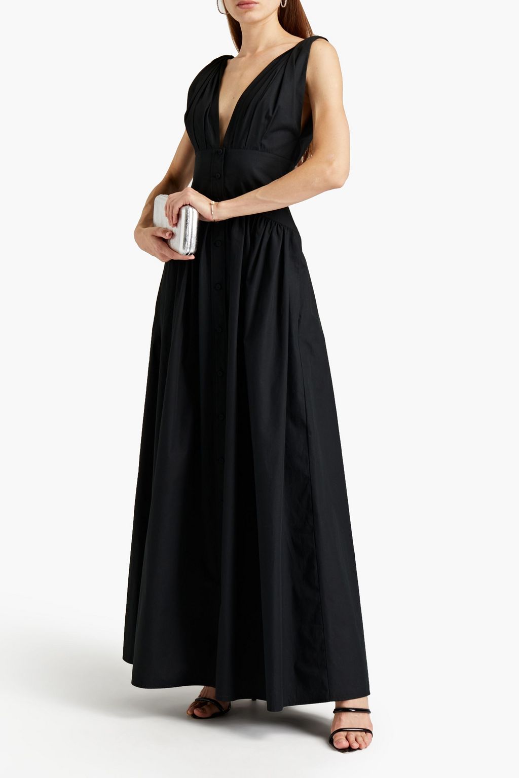 PHILOSOPHY DI LORENZO SERAFINI Gathered cotton-poplin maxi dress