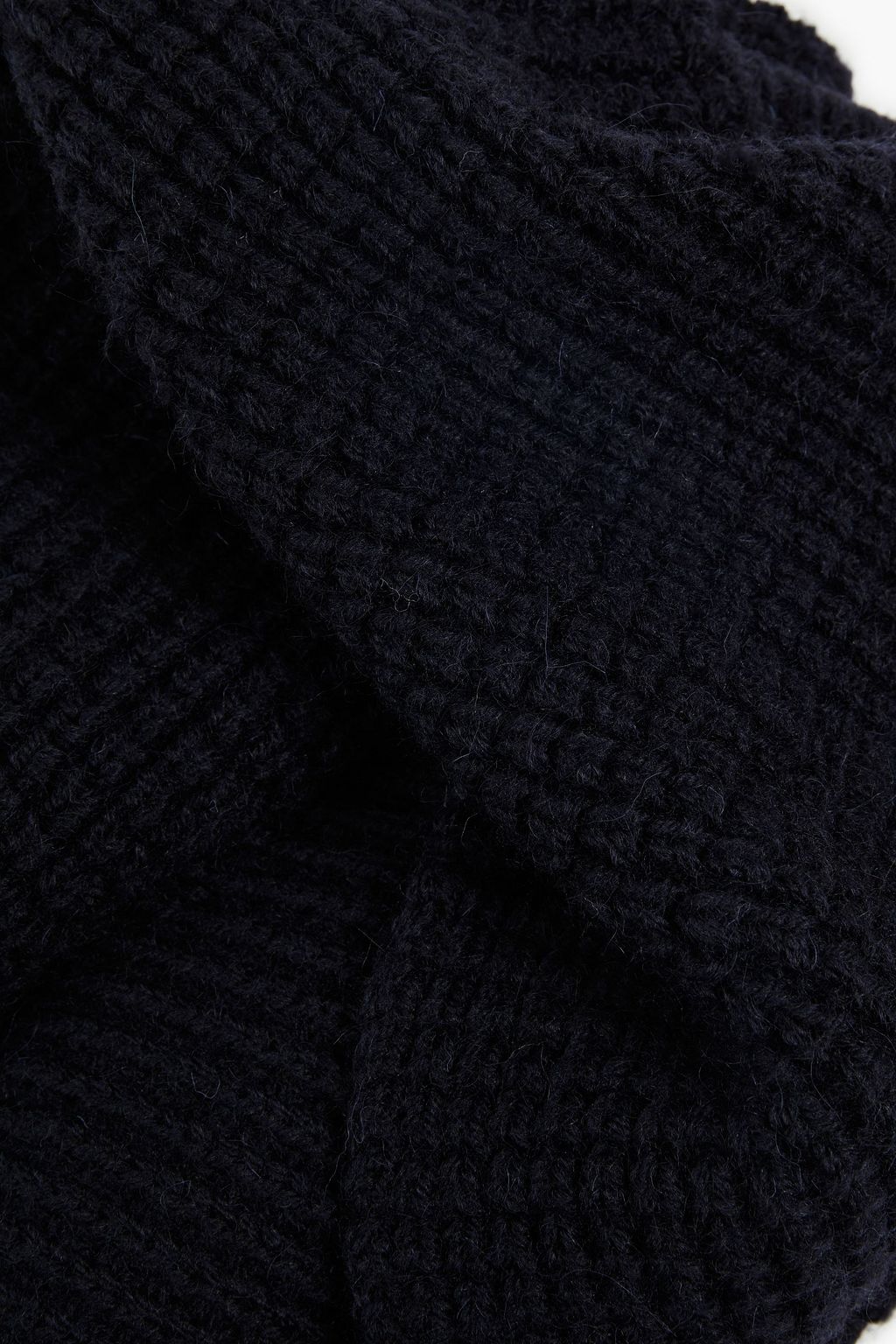 CANADA GOOSE Leather-trimmed ribbed wool snood