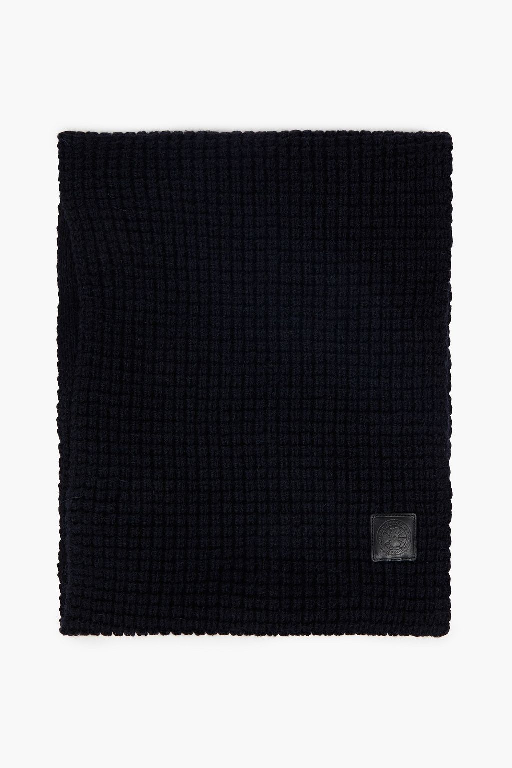 CANADA GOOSE Leather-trimmed ribbed wool snood
