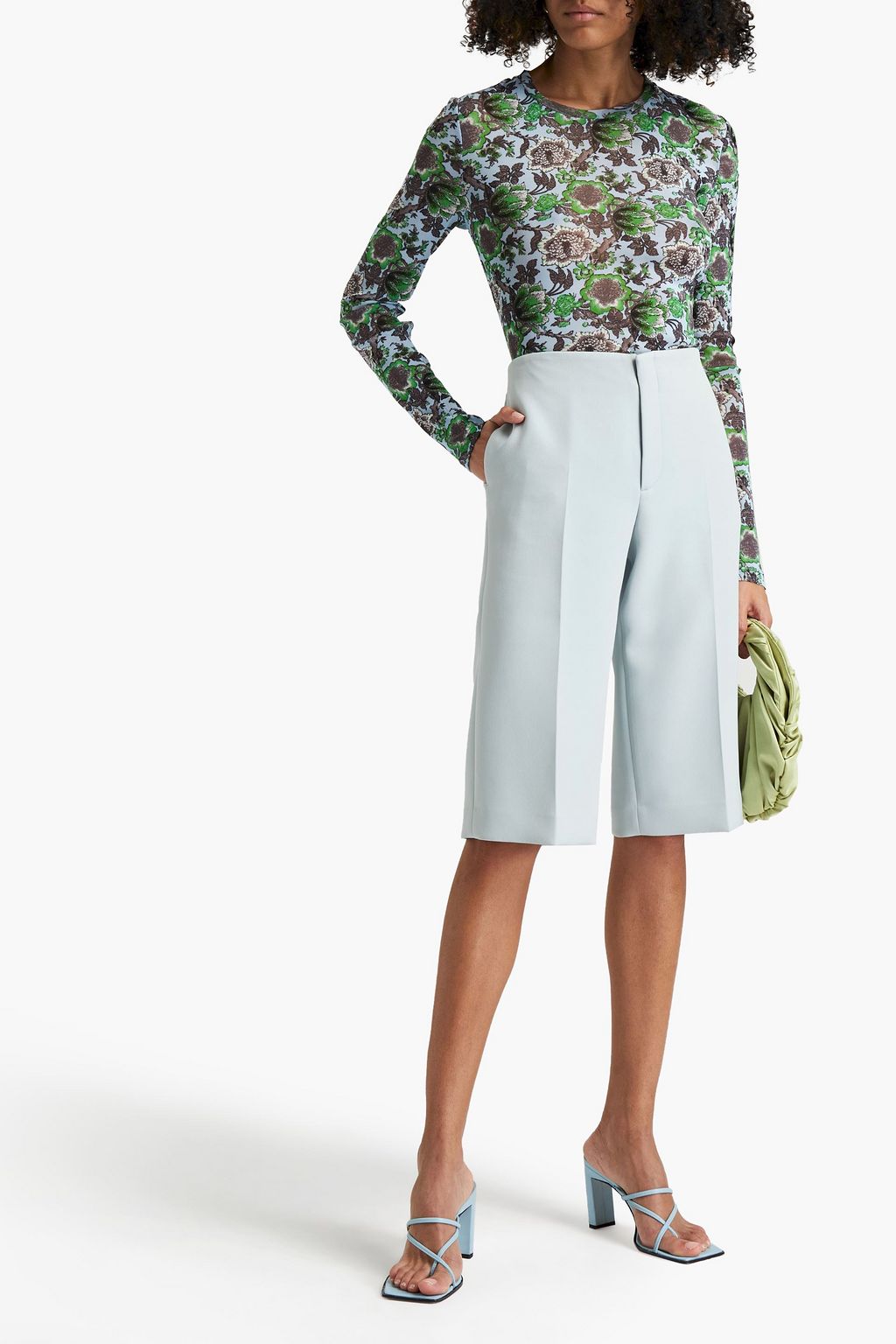 DIANE VON FURSTENBERG Logan printed stretch-mesh top