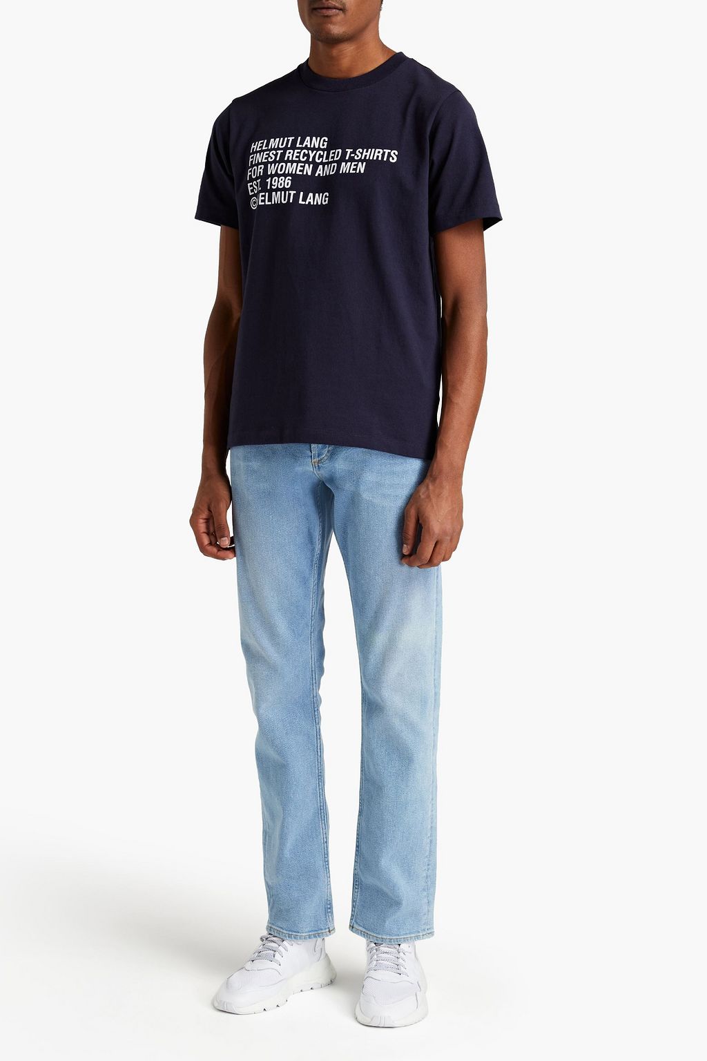 HELMUT LANG Brushed printed cotton-blend jersey T-shirt