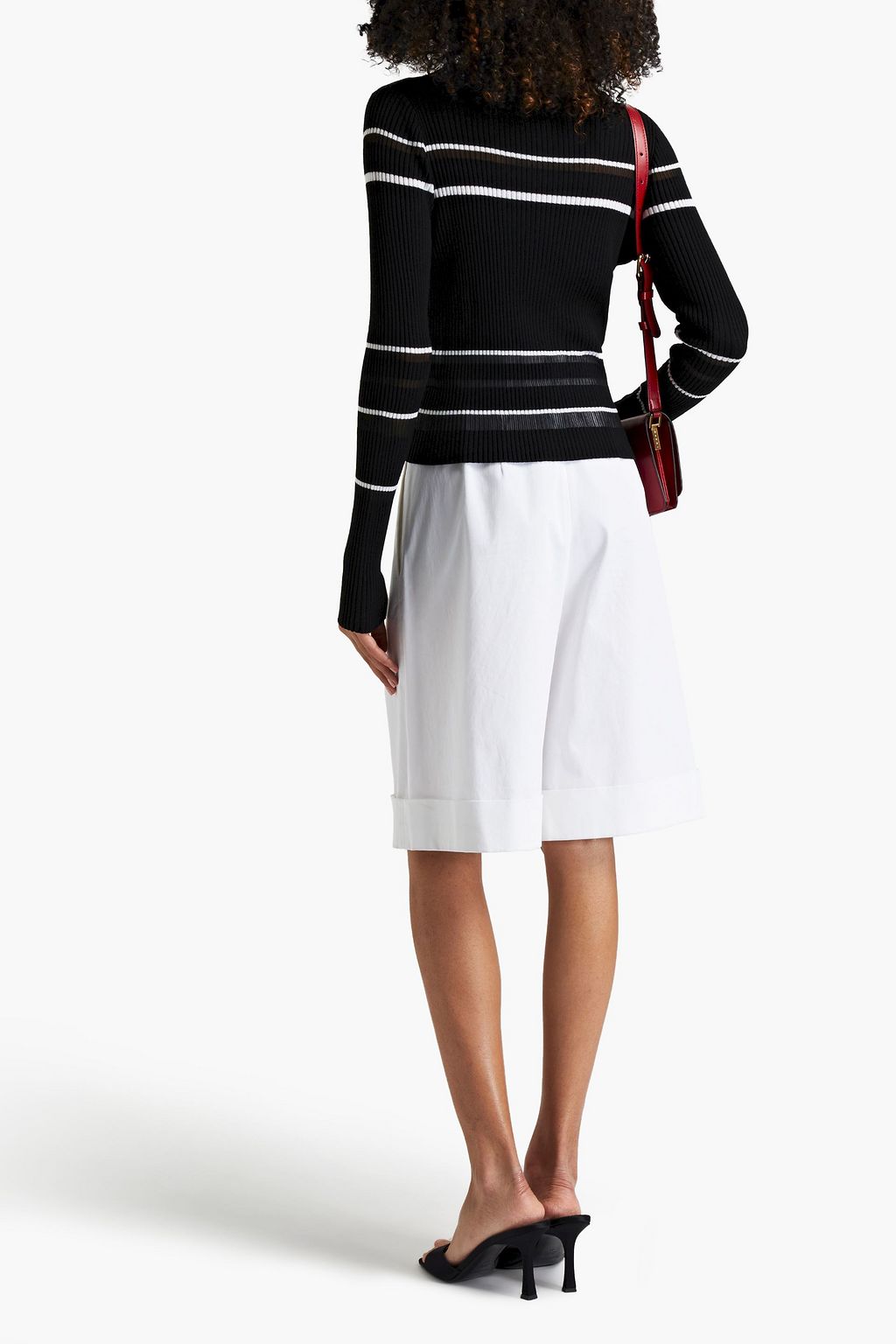 DIANE VON FURSTENBERG Hebe striped metallic wool sweater