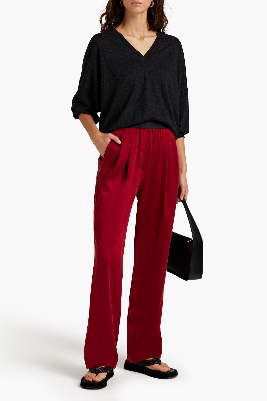 LOULOU STUDIO Pagai washed-silk straight-leg pants