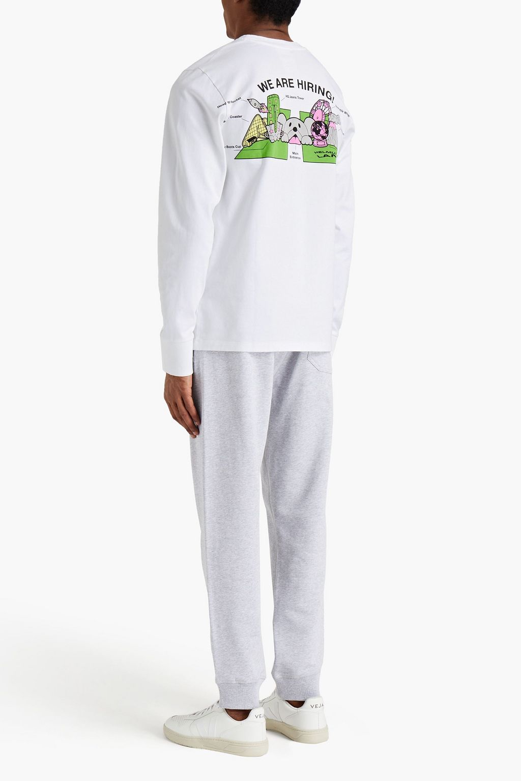 HELMUT LANG Printed French cotton-terry sweatpants
