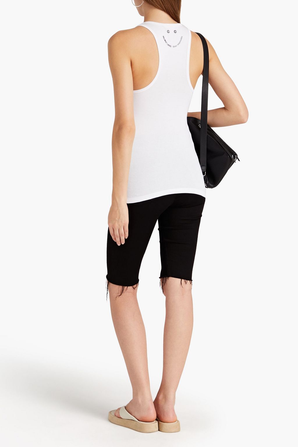 HELMUT LANG Printed cotton-jersey tank