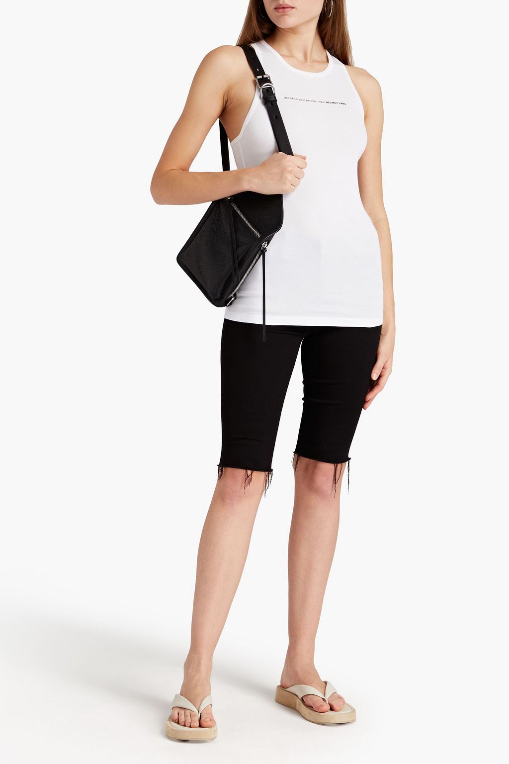 HELMUT LANG Printed cotton-jersey tank