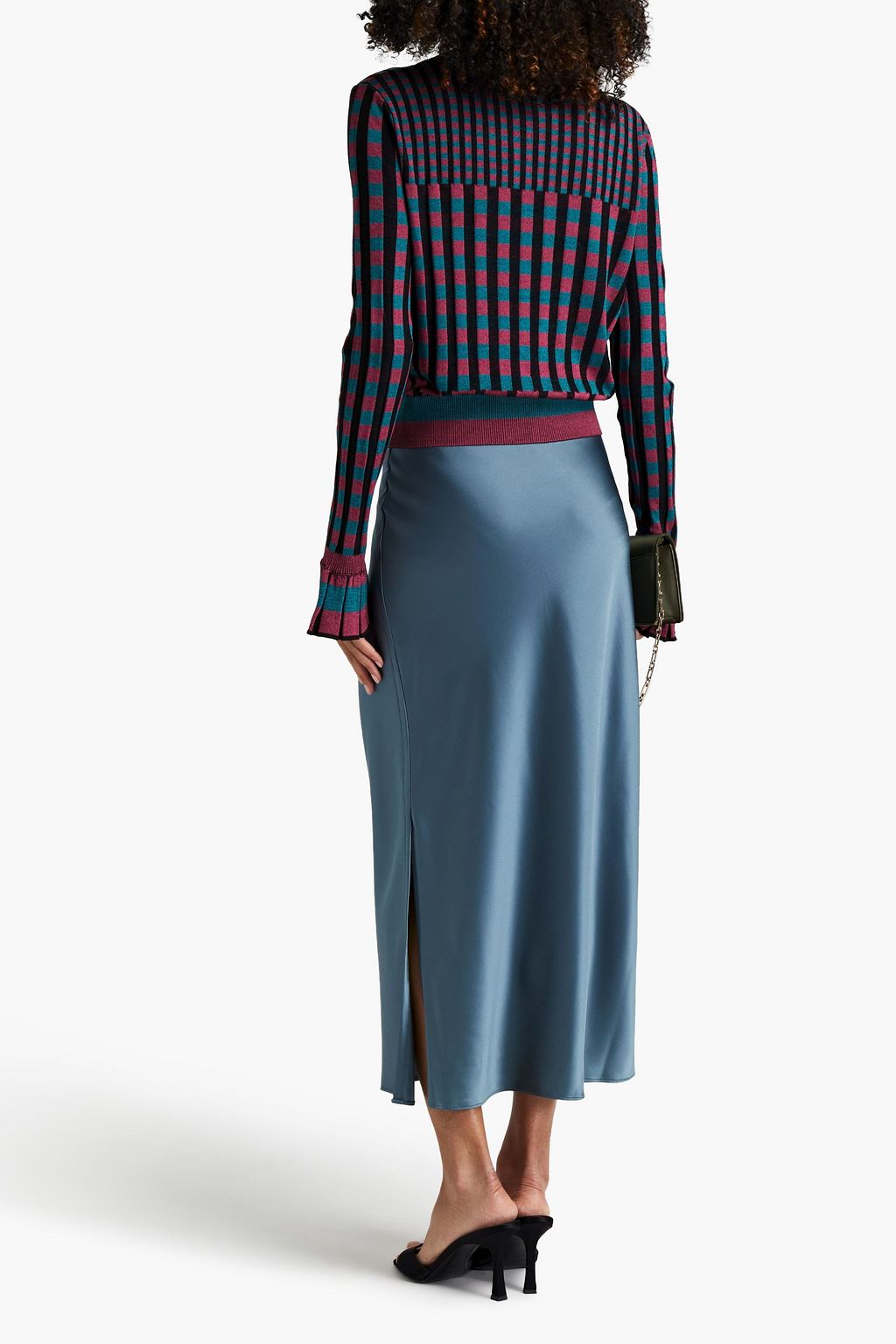 DIANE VON FURSTENBERG Clemment checked ribbed-knit sweater