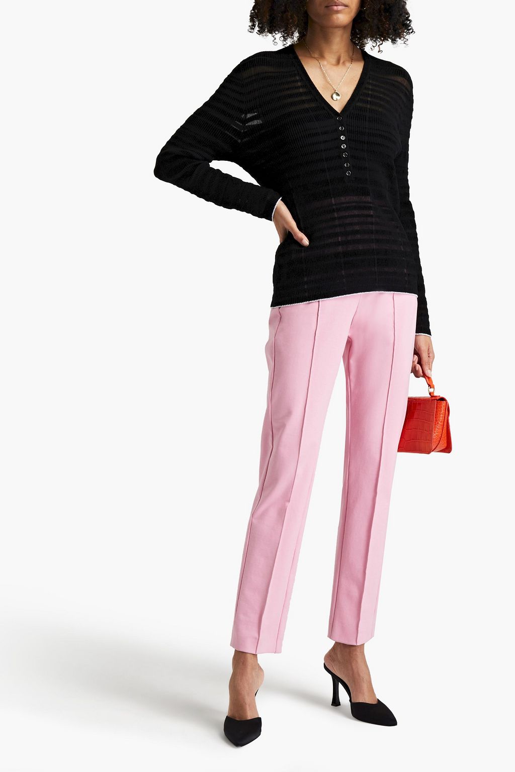 DIANE VON FURSTENBERG Alma chenille and crochet-knit sweater