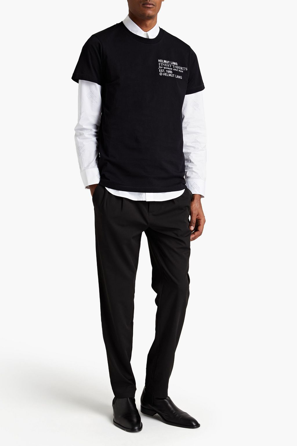 HELMUT LANG Embroidered cotton-jersey T-shirt