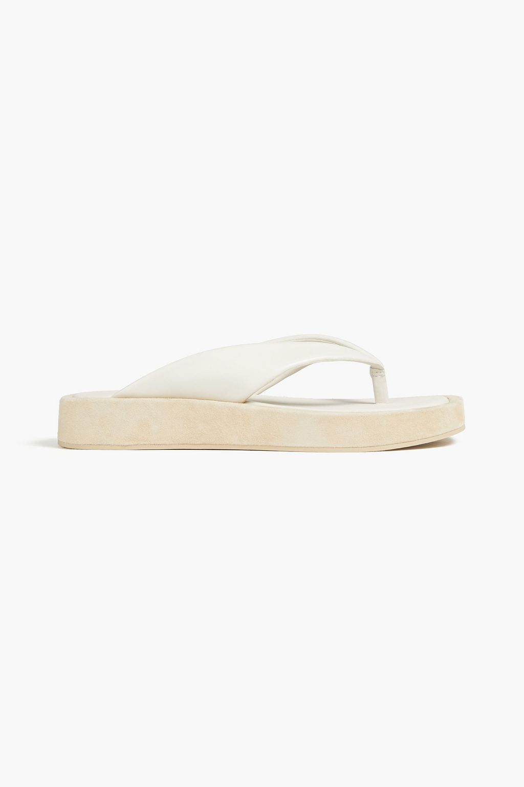 white suede sandals