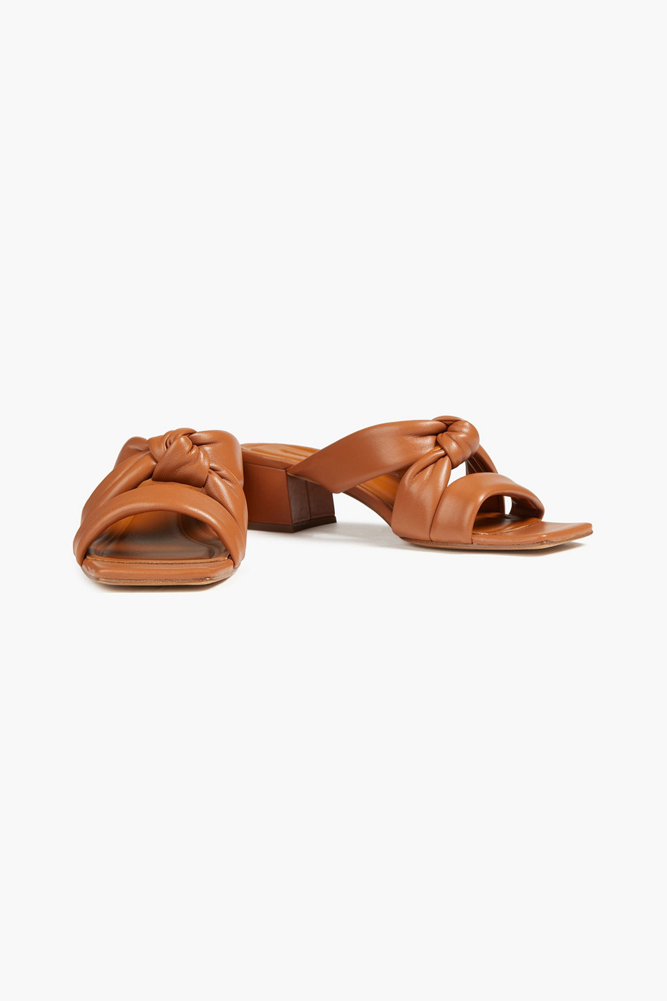 Vince Tucker Knotted Leather Mules In Brown