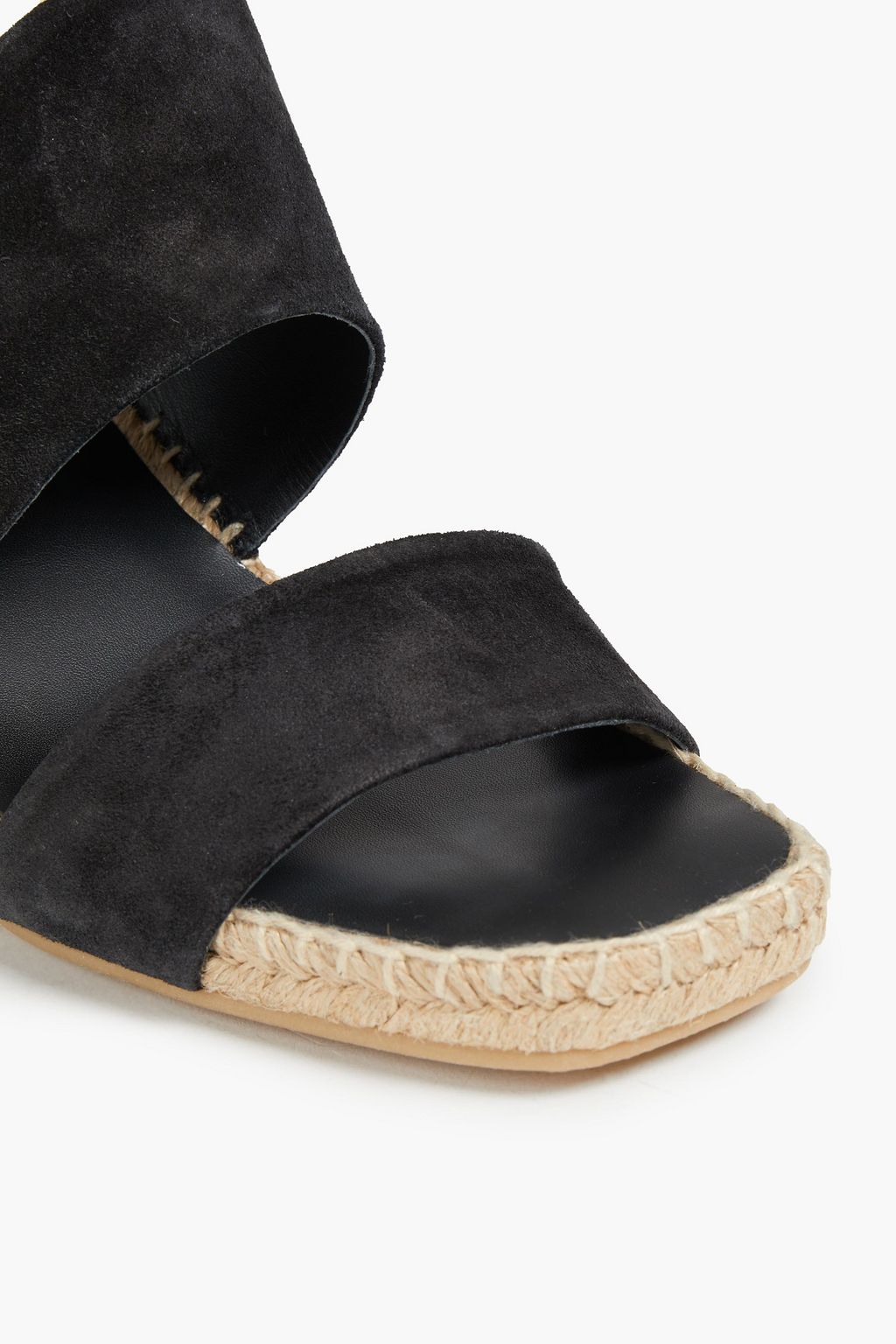 Black Garlin suede wedge espadrille mules | Sale up to 70% off | THE OUTNET | VINCE. | THE OUTNET