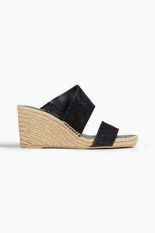 Black Garlin suede wedge espadrille mules | Sale up to 70% off | THE OUTNET | VINCE. | THE OUTNET