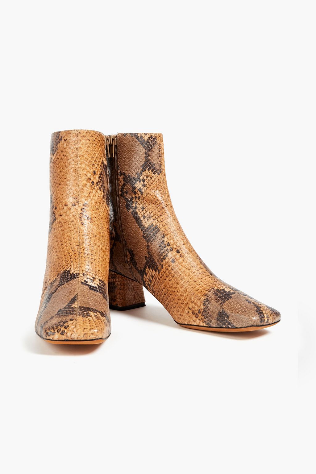 VINCE. Koren snake-effect leather ankle boots