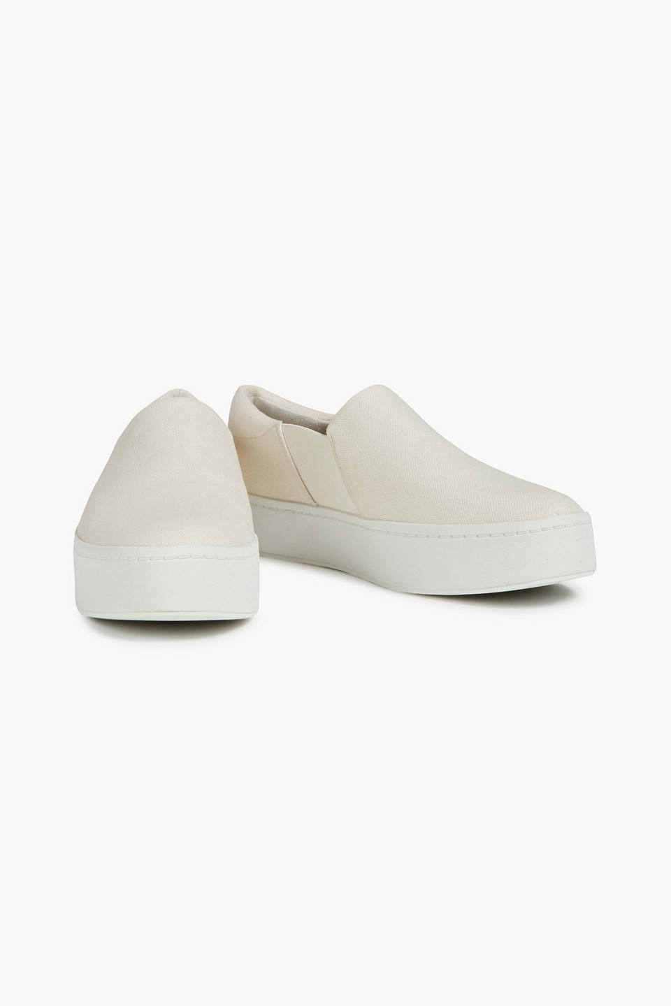 Vince Warren Cotton-canvas Platform Slip-on Trainers In Neutrals