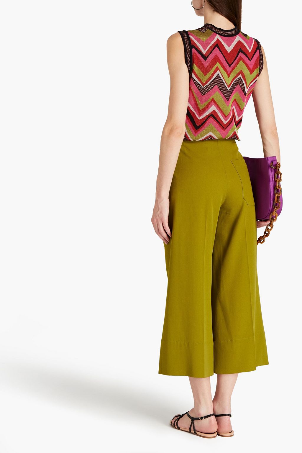 M MISSONI Cotton-blend crochet-knit top