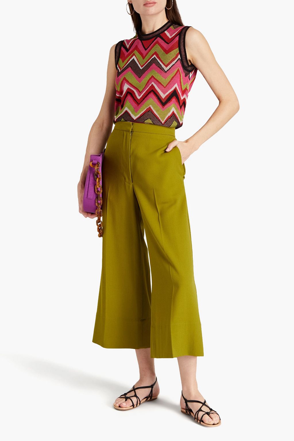 M MISSONI Cotton-blend crochet-knit top