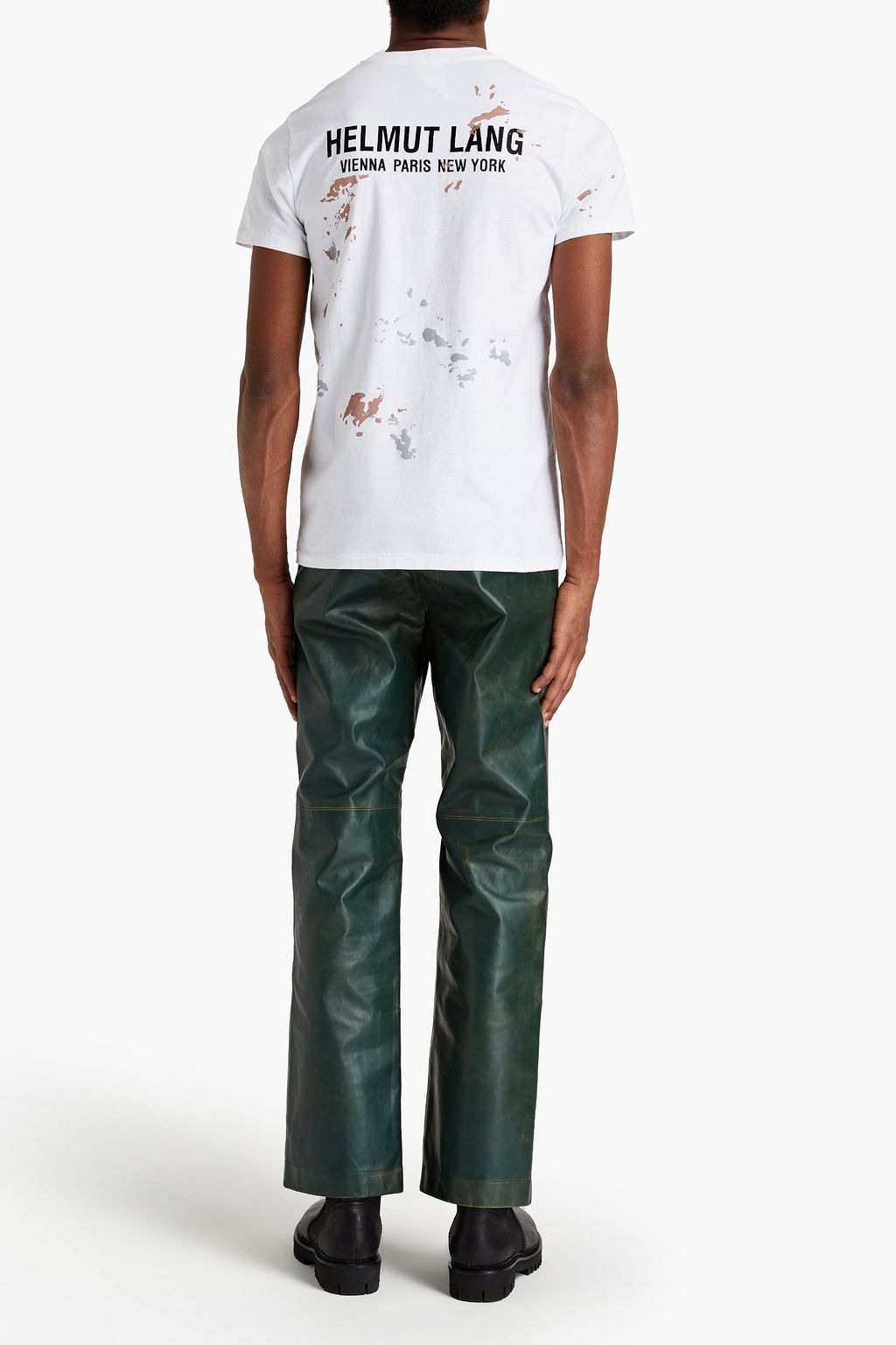 HELMUT LANG Embroidered printed cotton-jersey T-shirt