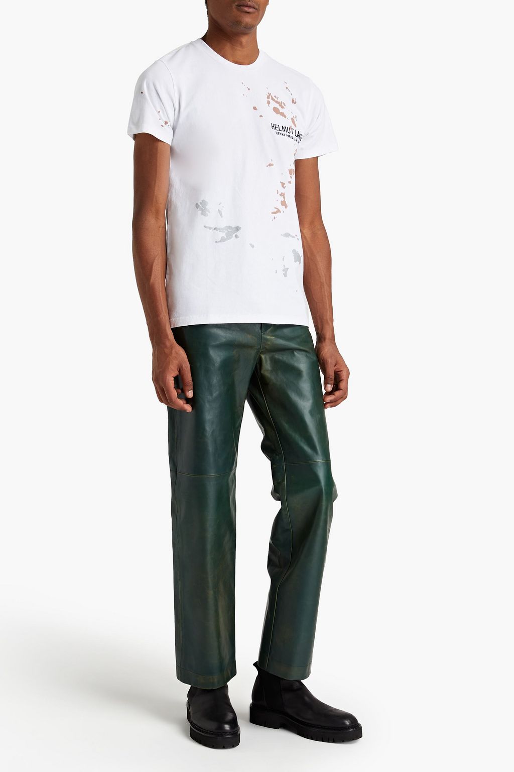 HELMUT LANG Embroidered printed cotton-jersey T-shirt