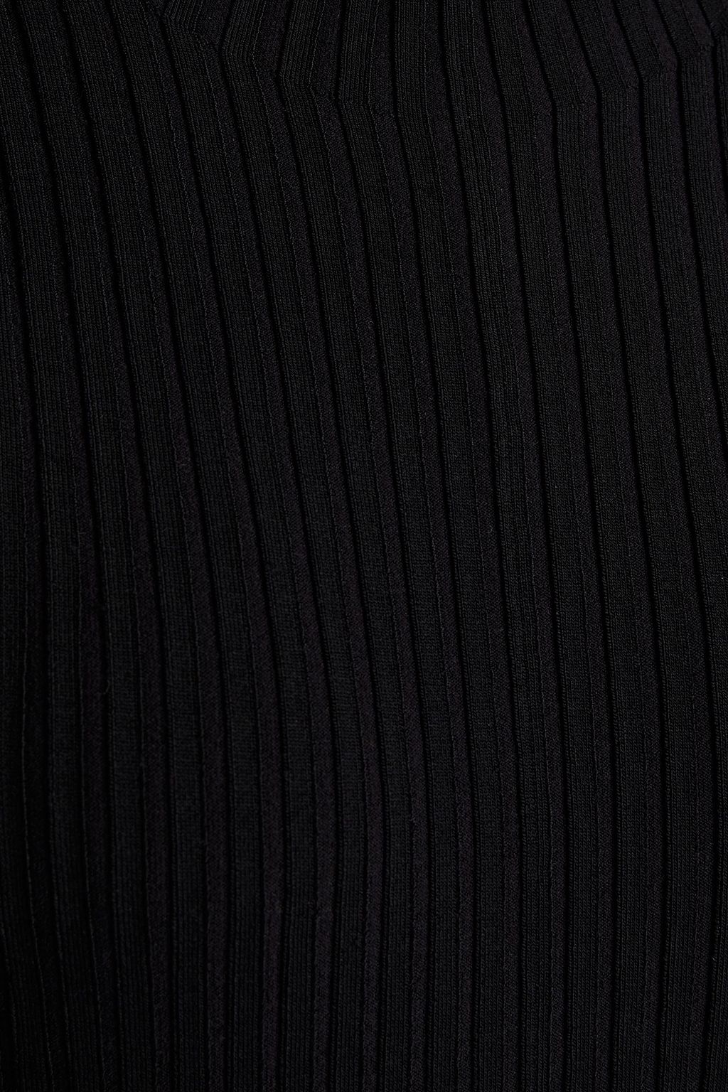 DION LEE Twist-back cutout ribbed-knit midi dress